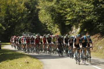 Vista del pelotón durante la decimocuarta etapa de la Vuelta Ciclista a España 2016.