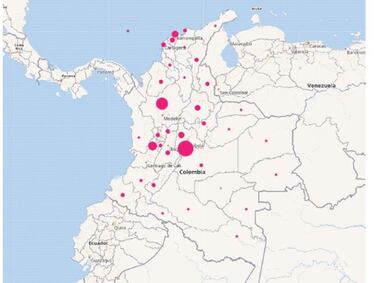 Mapa de casos y muertes por coronavirus por departamentos en Colombia: hoy, 20 de abril