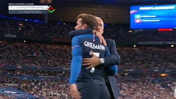 La reacción de Deschamps al cambiar a Griezmann