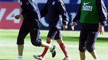 <b>PAREJA.</B> Toché podría formar junto a Nikolaidis la delantera del Atlético ante el Deportivo.