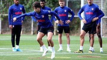 João Félix, en el entrenamiento del Atlético.