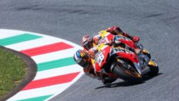 Pedrosa y Márquez ruedan en un pañuelo en el circuito de Mugello.