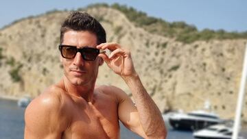 Lewandowski, en un momento de sus vacaciones este verano.
