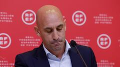 El presidente de la Federación Española de Fútbol, Luis Rubiales durante una rueda de prensa.