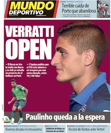 Portada de 'Mundo Deportivo' el lunes 10 de julio de 2017.