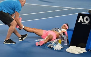 Así luchó Nadal lesionado contra Cilic en Australia