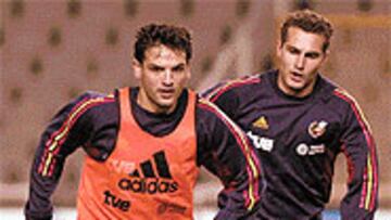 <b>DE CATEGORÍA</B>. Morientes y Baraja, dos jugadores de categoría internacional.