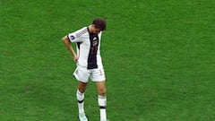 Soccer Football - FIFA World Cup Qatar 2022 - Group E - Costa Rica v Germany - Al Bayt Stadium, Al Khor, Qatar - December 2, 2022 Germany's Thomas Muller looks dejected after the match as Germany are eliminated from the World Cup REUTERS/Molly Darlington