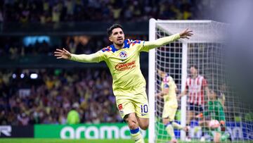 Diego Valdes celebrates Autogoal of Guadalajara 2-1 during the round of 16 second leg match between America and Guadalajara - Round of 16as part of the CONCACAF Champions Cup 2024, at Azteca Stadium on March 13, 2024 in Mexico City, Mexico.