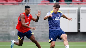 Le Normand, en el entrenamiento del Atlético.