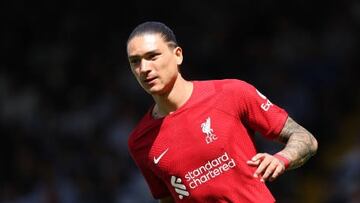 LONDON, ENGLAND - AUGUST 06: Darwin Nunez of Liverpool during the Premier League match between Fulham FC and Liverpool FC at Craven Cottage on August 6, 2022 in London, United Kingdom. (Photo by Matthew Ashton - AMA/Getty Images)