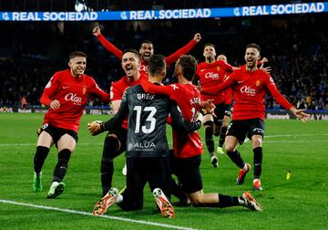 Celebración de los jugadores del Mallorca.