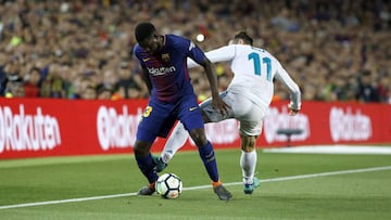 La falta de Gareth Bale a Umtiti en el Cl&aacute;sico.