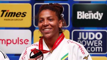 Rafaela Silva celebra una victoria.