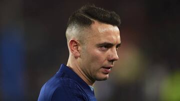 Iago Aspas, durante el calentamiento previo al partido que disputaron el Barcelona y el Celta en el Camp Nou el pasado 22 de diciembre.