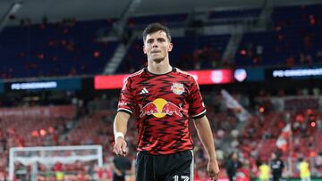 Jul 20, 2024; Harrison, New Jersey, USA; New York Red Bulls forward Dante Vanzeir (13) on the pitch after the match against FC Cincinnati at Red Bull Arena. Mandatory Credit: Vincent Carchietta-USA TODAY Sports