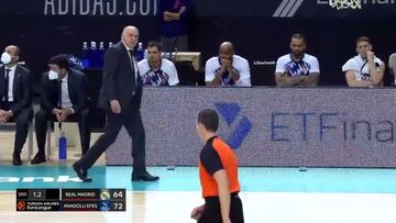 La secuencia de la expulsi¨®n de Laso en el Real Madrid - Efes