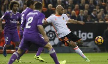 Simone Zaza volleys Valencia ahead.