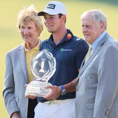 Viktor Hovland caddies for a friend the day after winning $3.6 million at the Memorial Tournament