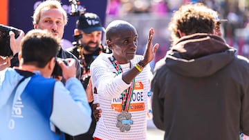 Eliud Kipchoge, tras acabar la Maratón de Nueva York.