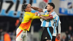 Alta tensión en el Argentina - Colombia: así fue el enganchón entre Otamendi y Ríos