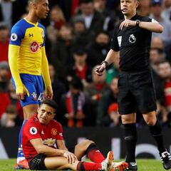 M. United 3 - 2 Southampton: Alexis abandonó lesionado