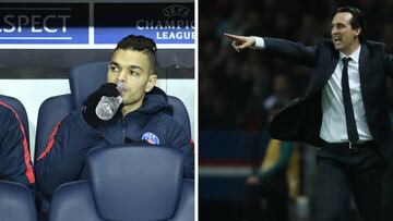 Ben Arfa no est&aacute; contento con su rol en el PSG de Unai Emery.