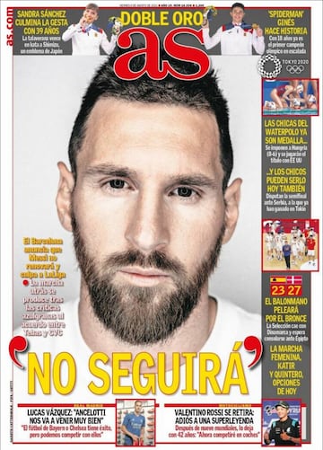 La salida de Messi, en las portadas de los periódicos de medio mundo