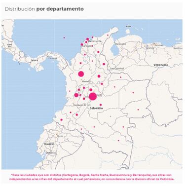 Mapa de casos y muertes por coronavirus por departamentos en Colombia: hoy, 12 de enero