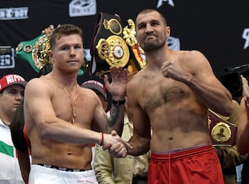 El pesaje de Canelo y Kovalev, en imágenes