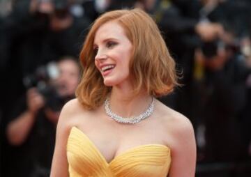 CANNES, FRANCE - MAY 11: Jessica Chastain attends the screening of "Cafe Society" at the opening gala of the annual 69th Cannes Film Festival at Palais des Festivals on May 11, 2016 in Cannes, France. (Photo by Samir Hussein/WireImage)