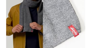 La bufanda Levi's para hombre en color gris está disponible en Amazon.