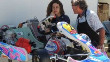 Marta Garc&iacute;a prepara su kart en Recas.