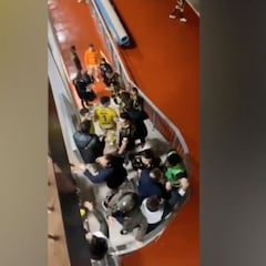 La lamentable escena entre jugadores del Jaén y los fans del Ribera Navarra