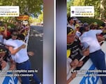 La paliza al espontáneo que saltó en el esprint final del Tour: alguien grabó su violencia bien de cerca