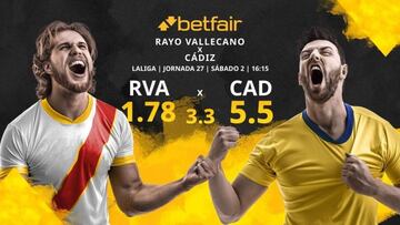 Rayo Vallecano vs. Cádiz: horario, TV, estadísticas, clasificación y pronósticos