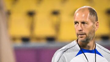 USA's coach Gregg Berhalter takes part in a training session at Al Gharafa Training Site in Doha on November 19, 2022, ahead of the Qatar 2022 World Cup football tournament. (Photo by Patrick T. FALLON / AFP)