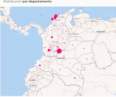 Mapa de casos y muertes por coronavirus por departamentos en Colombia: hoy, 2 de julio