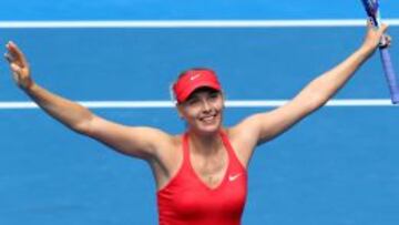 Maria Sharapova celebra su victoria