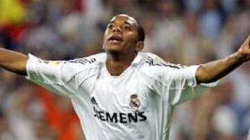<b>ESTRENO.</B> Robinho marcó de cabeza su primer gol con el Real Madrid.