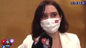 Ayuso irrumpe en el 'Chiringuito Inside' y proclama su 'tirria' al Barça ante Pedrerol