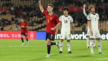 18/11/22 PARTIDO AMISTOSO SUB21 SUB 21 
ESTADIO LA CARTUJA 
SELECCOIN ESPAÑOLA ESPAÑA - JAPON 
ALEGRIA GOL TURRIENTES 
PUBLICADA 19/11/22 NA MA07 2COL