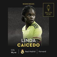 Linda Caicedo, nominada al Balón de Oro
