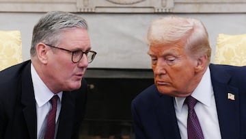 British Prime Minister Keir Starmer meets with U.S. President Donald Trump in the Oval Office at the White House on February 27, 2025 in Washington, D.C., U.S. Carl Court/Pool via REUTERS