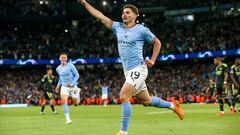 Manchester (United Kingdom), 17/05/2023.- Julian Alvarez of Manchester City celebrates after scoring the 4-0 goal during the UEFA Champions League semi-finals, 2nd leg soccer match between Manchester City and Real Madrid in Manchester, Britain, 17 May 2023. (Liga de Campeones, Reino Unido) EFE/EPA/ADAM VAUGHAN
