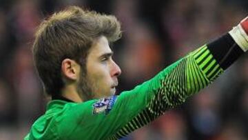 <b>DISCUTIDO. </b>De Gea en un partido con su equipo, el United.