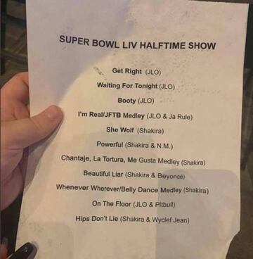 &iexcl;Se filtra el setlist para el show de medio tiempo del Super Bowl!