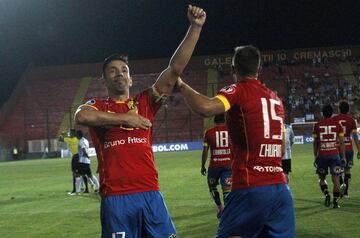 Ampuero festeja un gol por Unión.