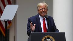 President Donald Trump speaks prior to signing an executive order on police reform at a ceremony in the Rose Garden at the White House in Washington.