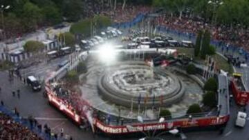 <b>CELEBRACIONES.</b> El Atlético festejó a lo grande la Europa League.